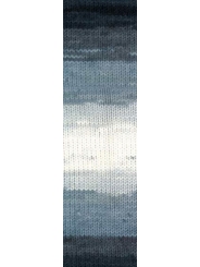 Пряжа Alize LANAGOLD BATIK 1601 (Белый, серый, голубой, черный)