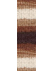 Пряжа Alize LANAGOLD BATIK 2626 (Белый, беж, коричневый)